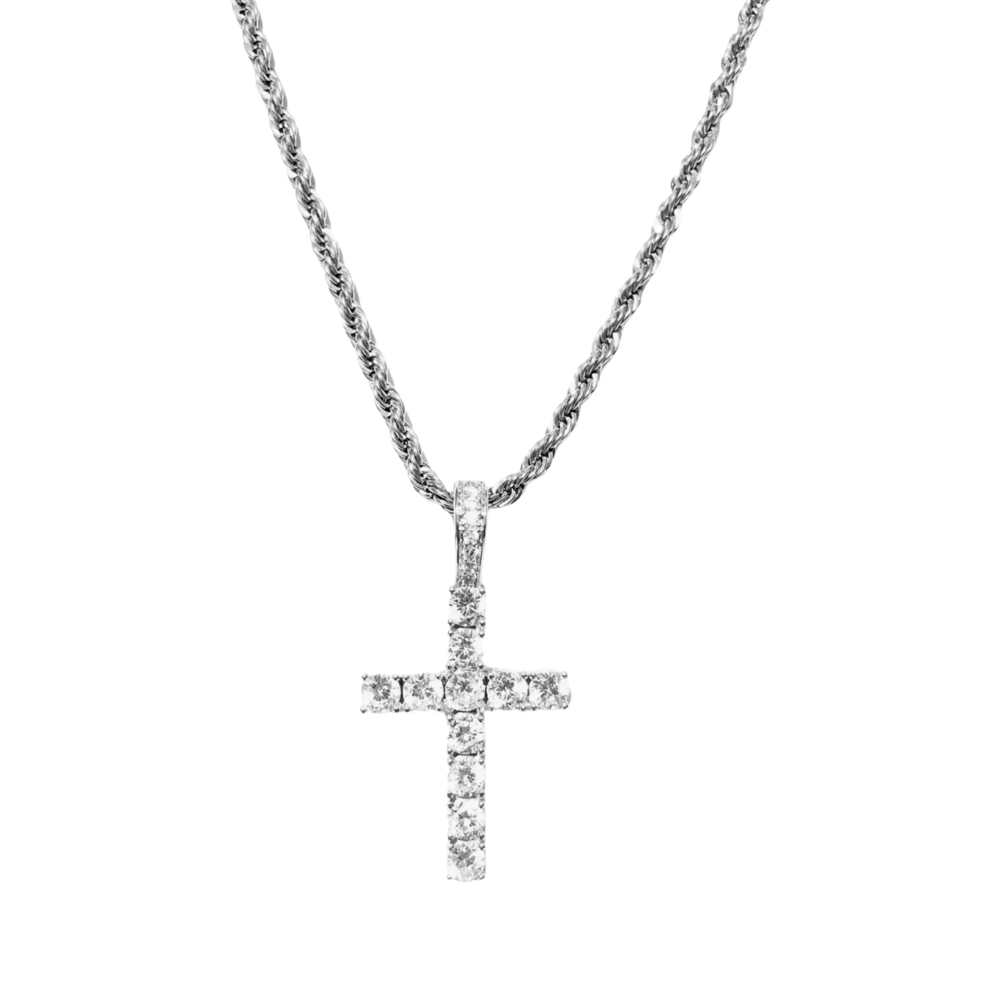 CROSS PENDANT - ICED OUT
