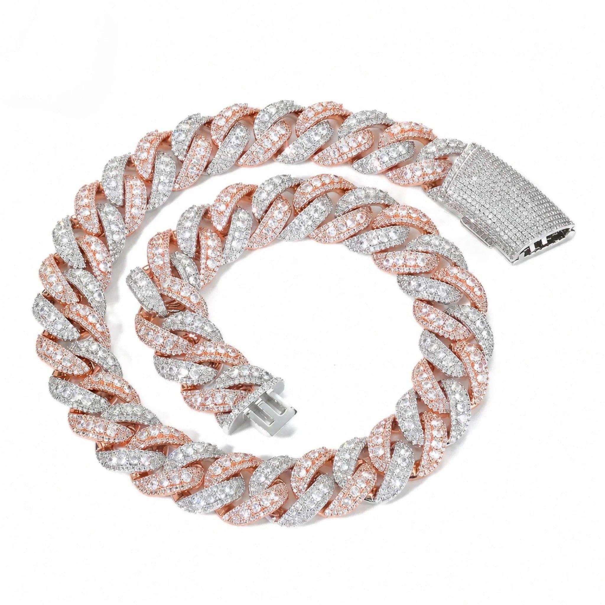 22MM CUBAN TWO TONE - ICED OUT