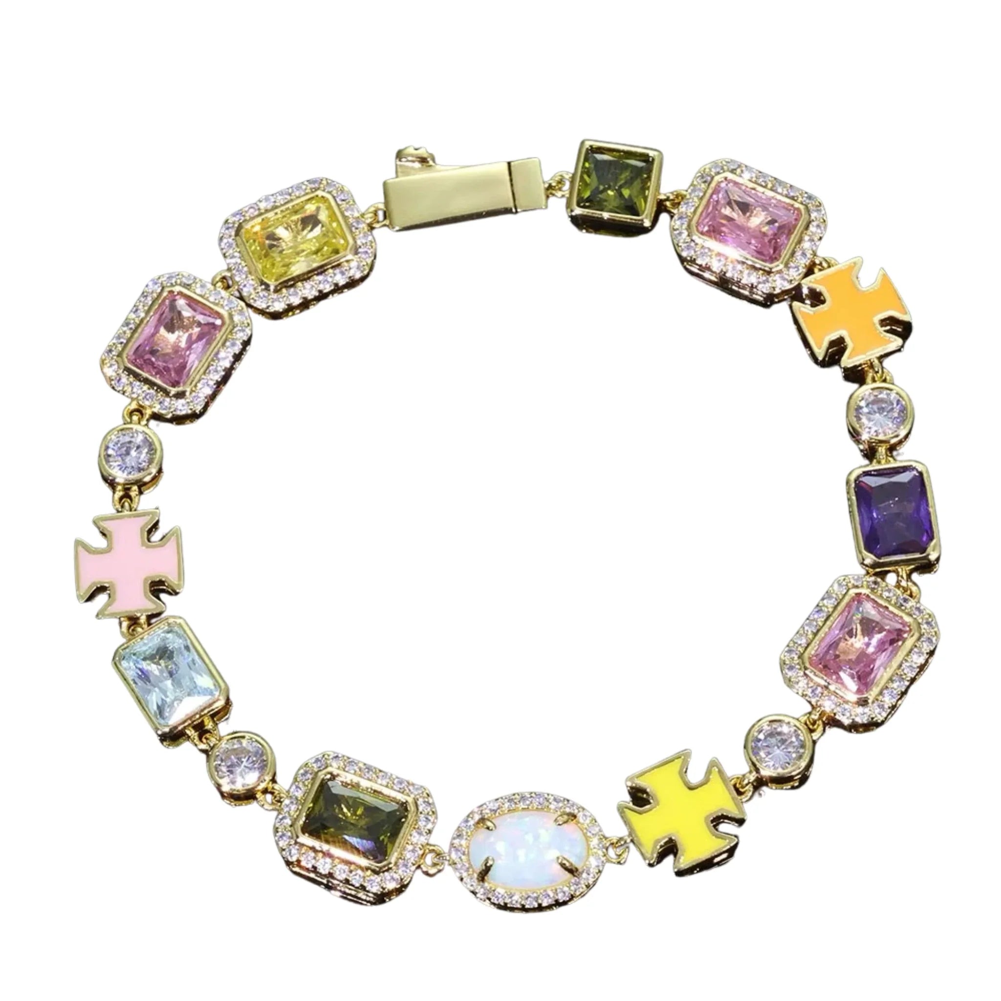 MULTI GEMSTONE BRACELET - ICED OUT