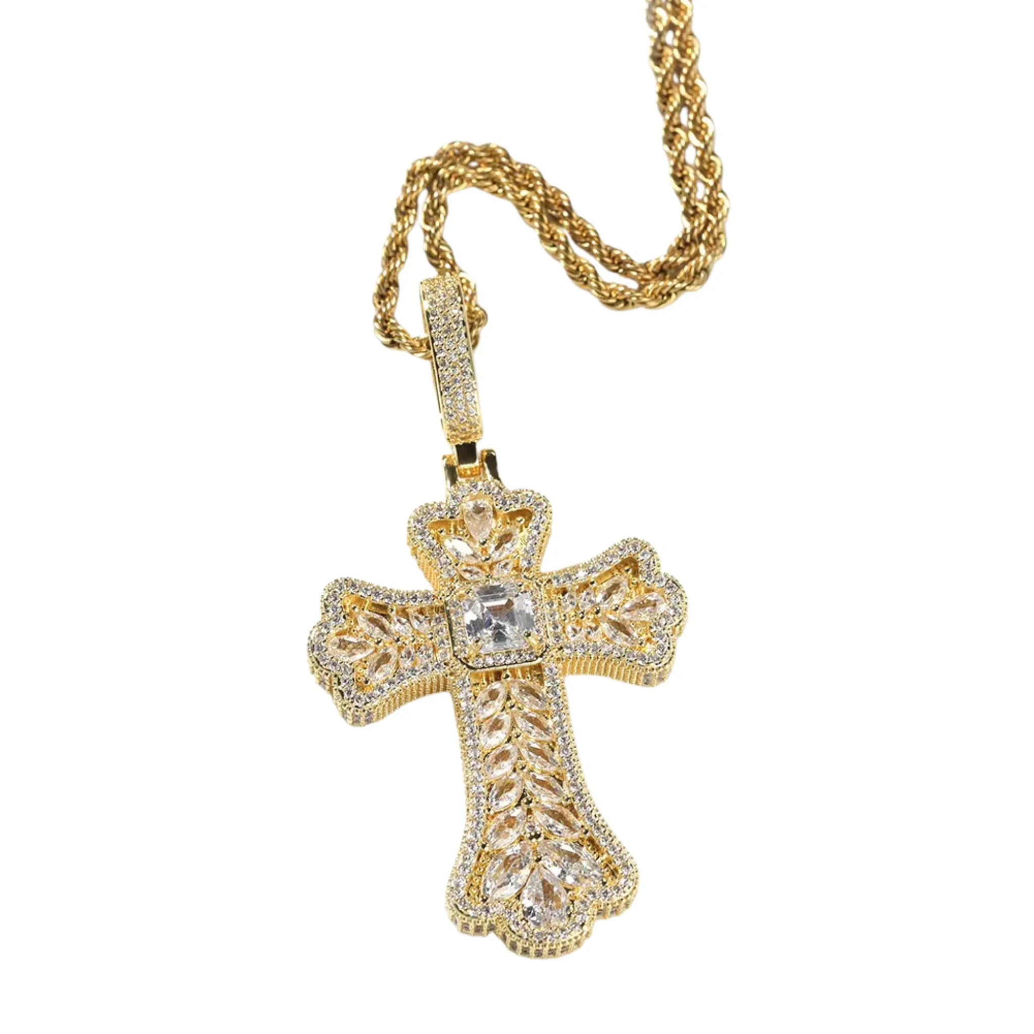 BIG CROSS PENDANT - ICED OUT